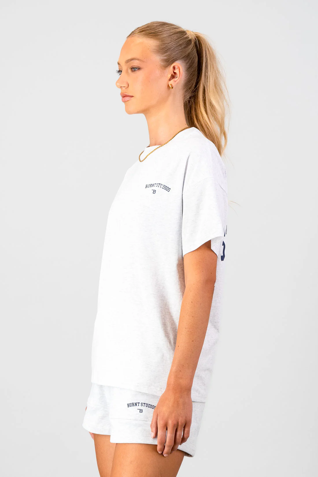 Academy Oversized Tee - Grey Melange - Image 2