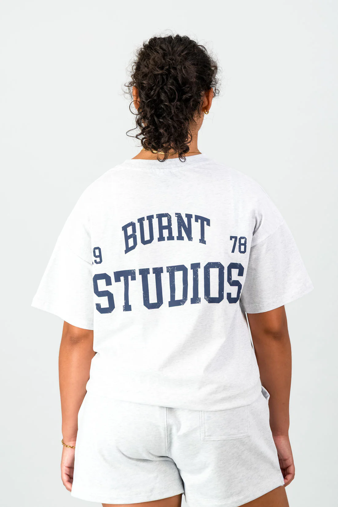 Academy Oversized Tee - Grey Melange - Image 4