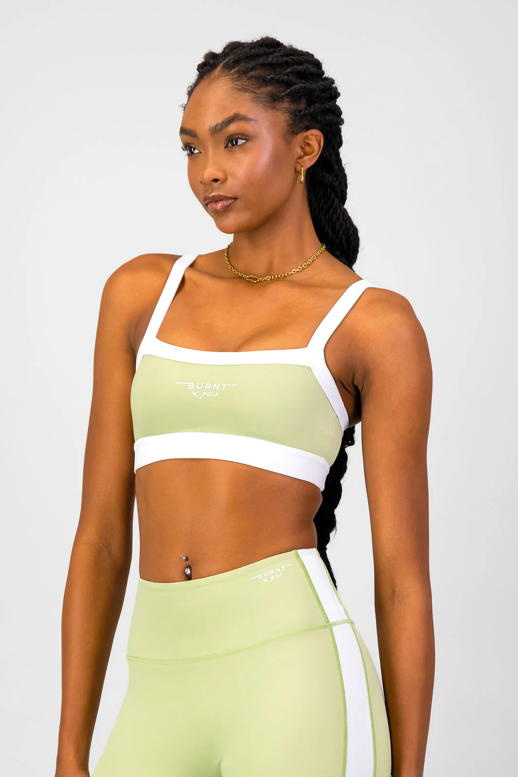 Burnt x You Sports Bra - Aloe - Image 3