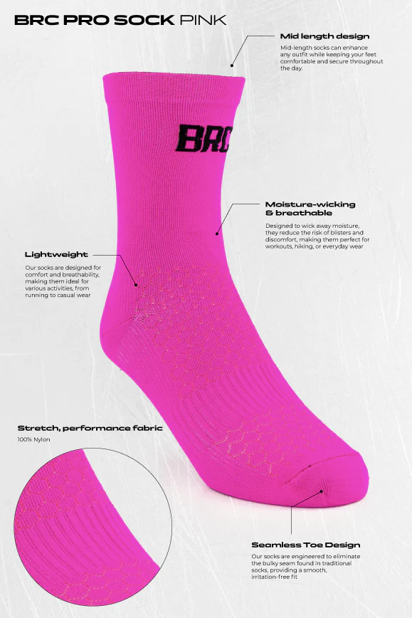 BRC Pro Sock - Electric Pink - Image 7