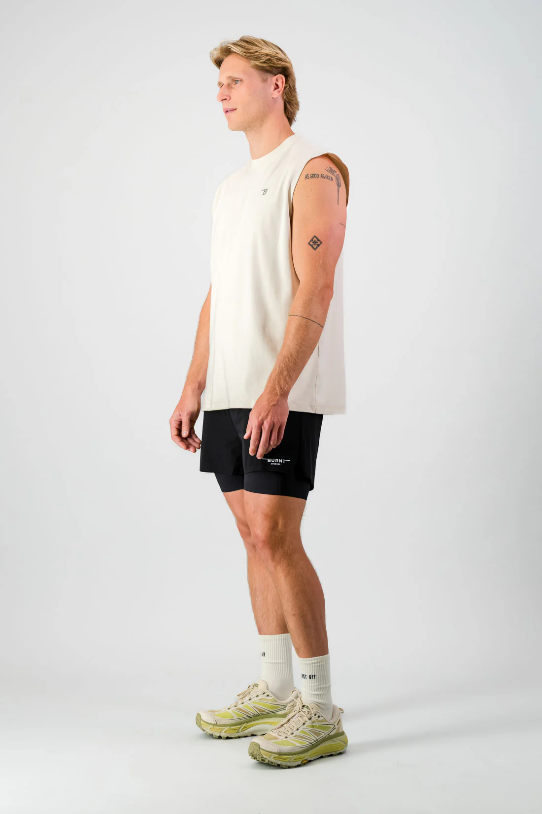 Lightweight Cotton Tank - Cream - Image 4