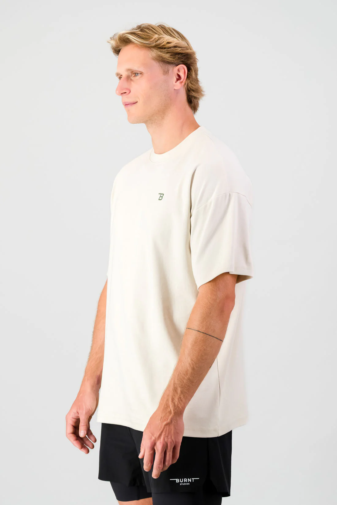 Lightweight Cotton Tee - Cream - Image 2