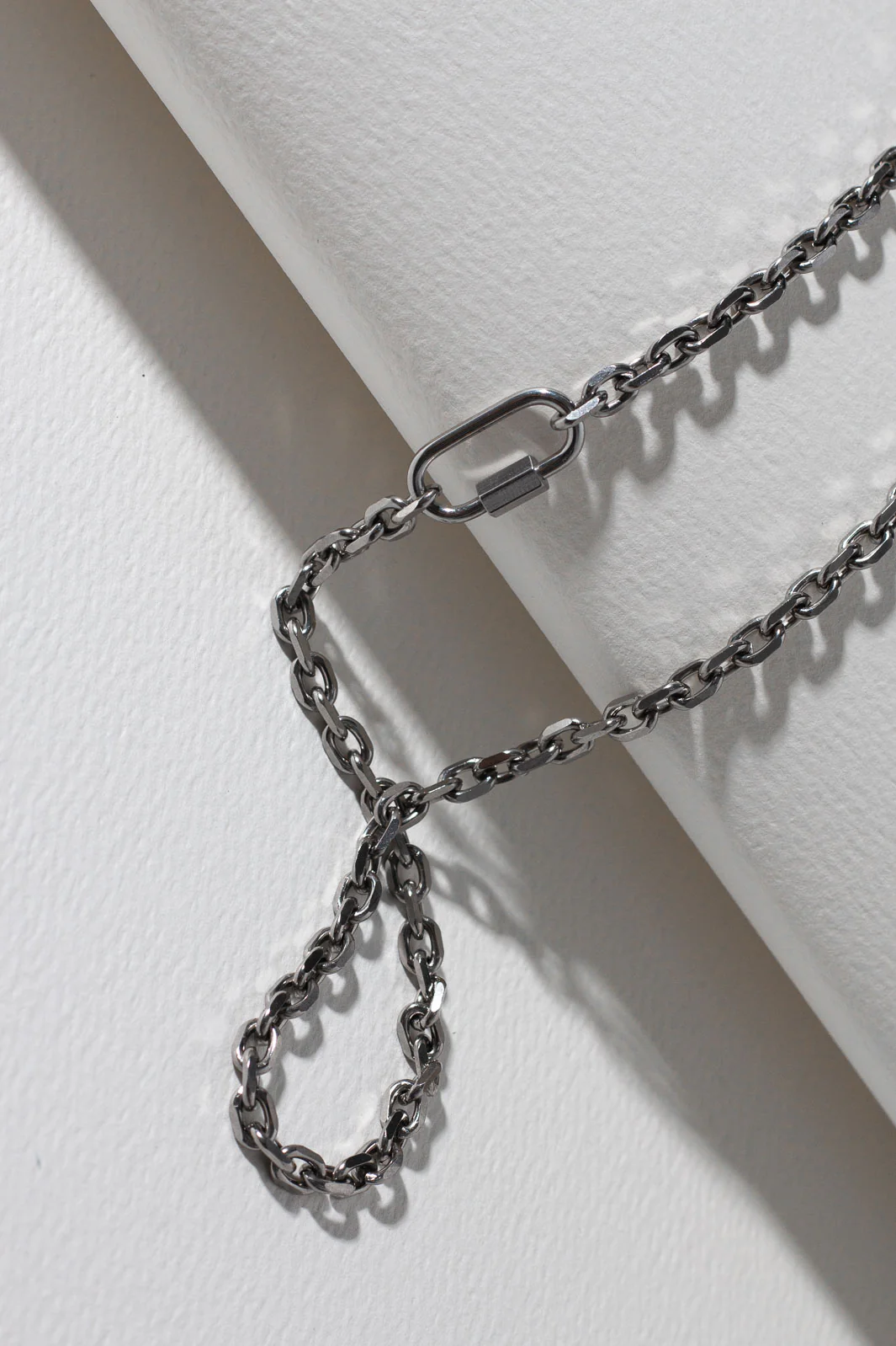 Lock Chain Necklace - Silver - Image 2