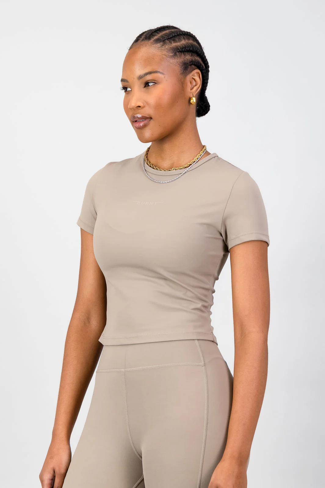 Olivia Fitted Tee - Cashew - Image 3