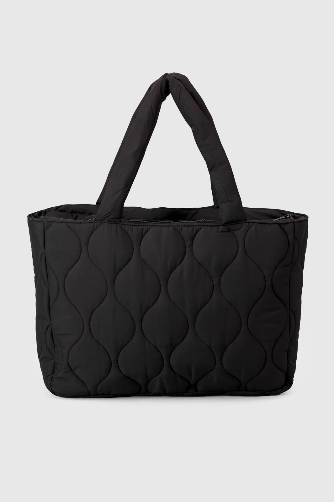 Quilted Tote Bag - Black - Image 2