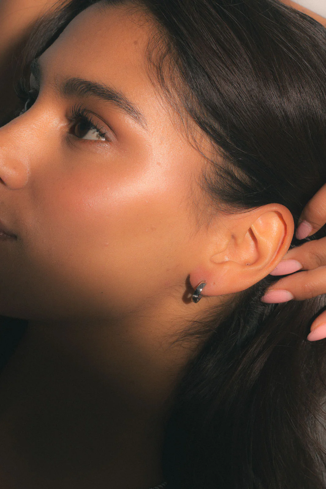 Thin Huggies Earrings - Silver - Image 3