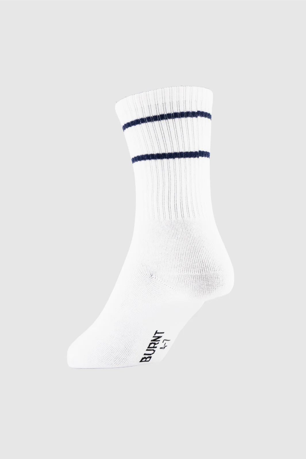 Track Crew Sock - White & Navy - Image 2